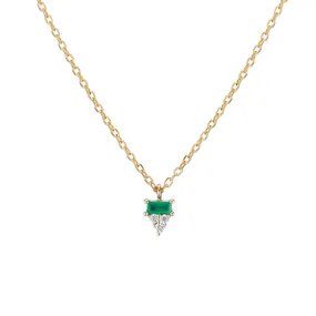 Emerald Baguette Cluster Necklace