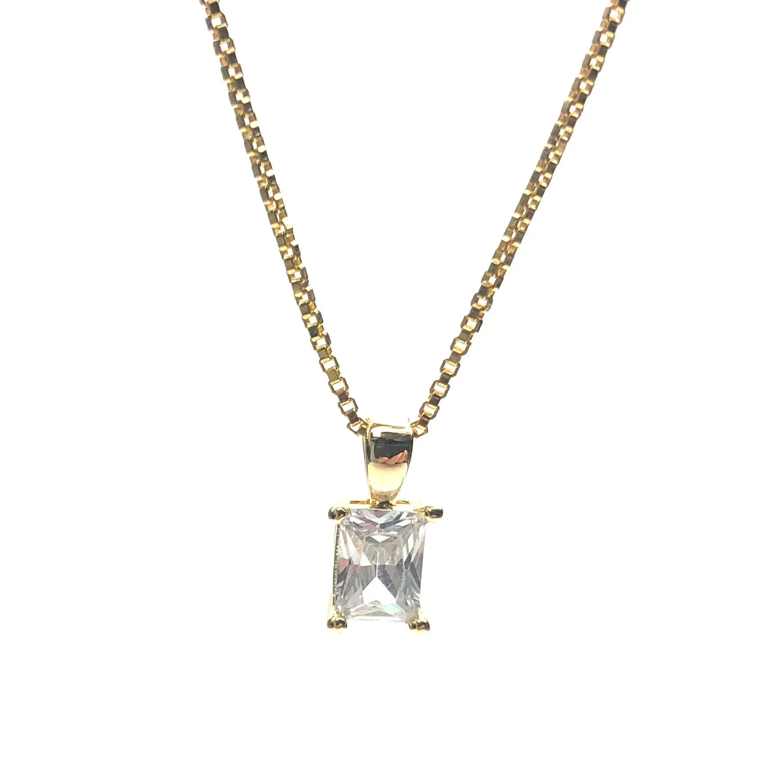 EMERALD CUT CZ NECKLACE