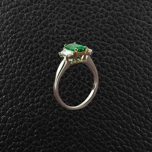 Emerald cut Emerald & Diamond Ring