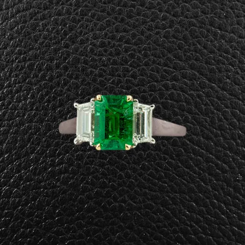 Emerald cut Emerald & Diamond Ring