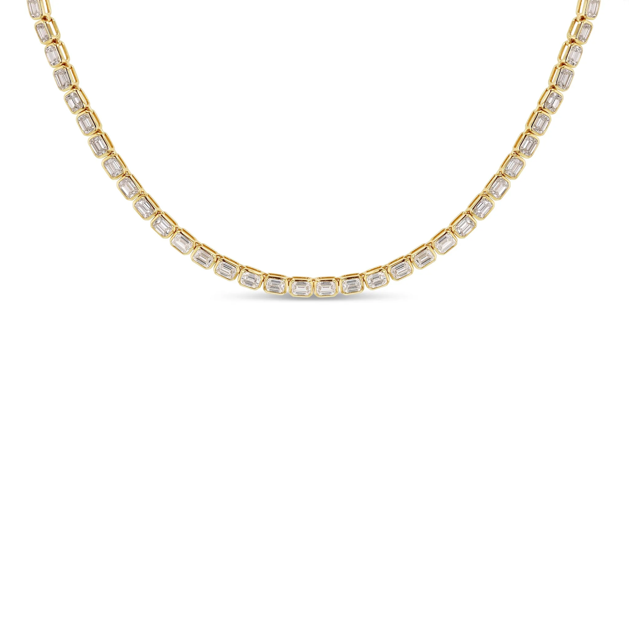 Emerald Cut Tennis Necklace - Horizontal