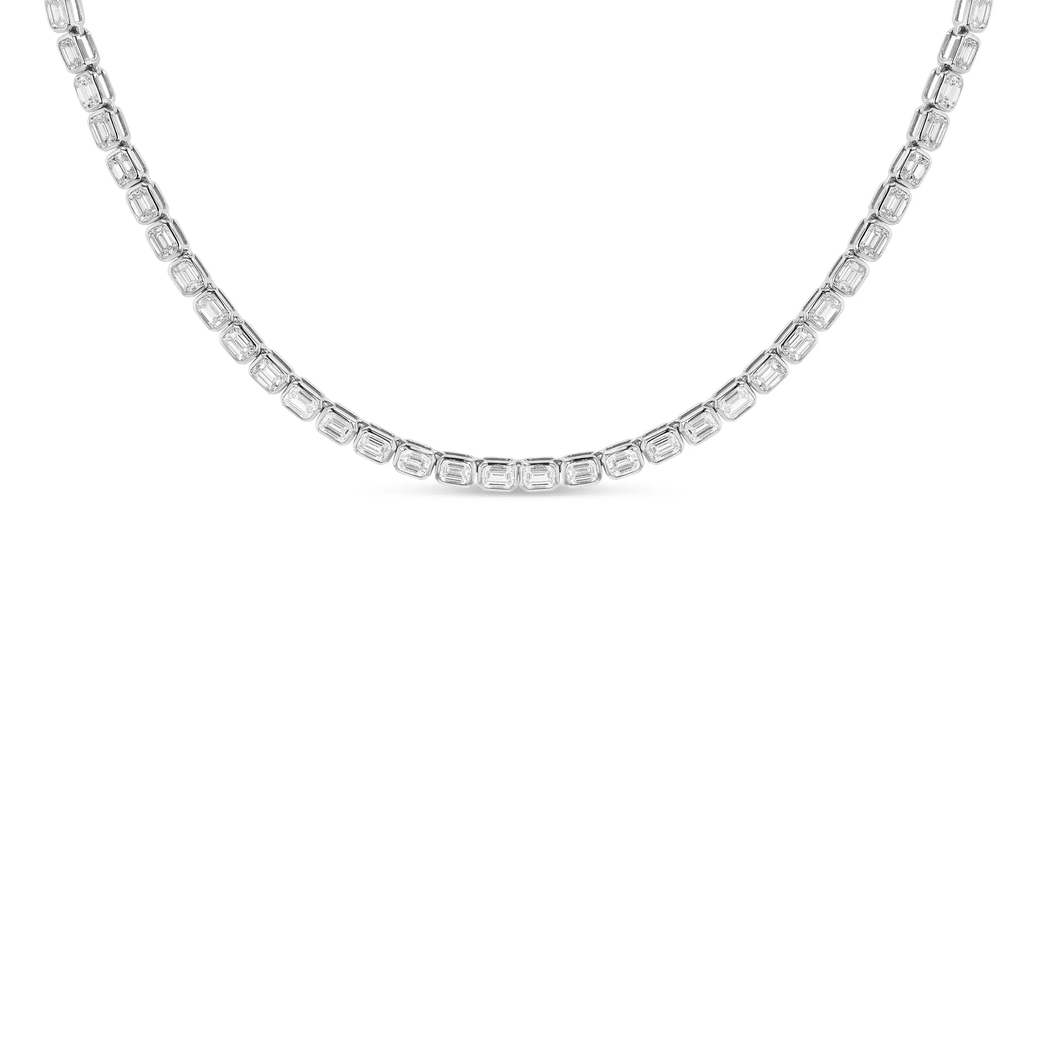 Emerald Cut Tennis Necklace - Horizontal