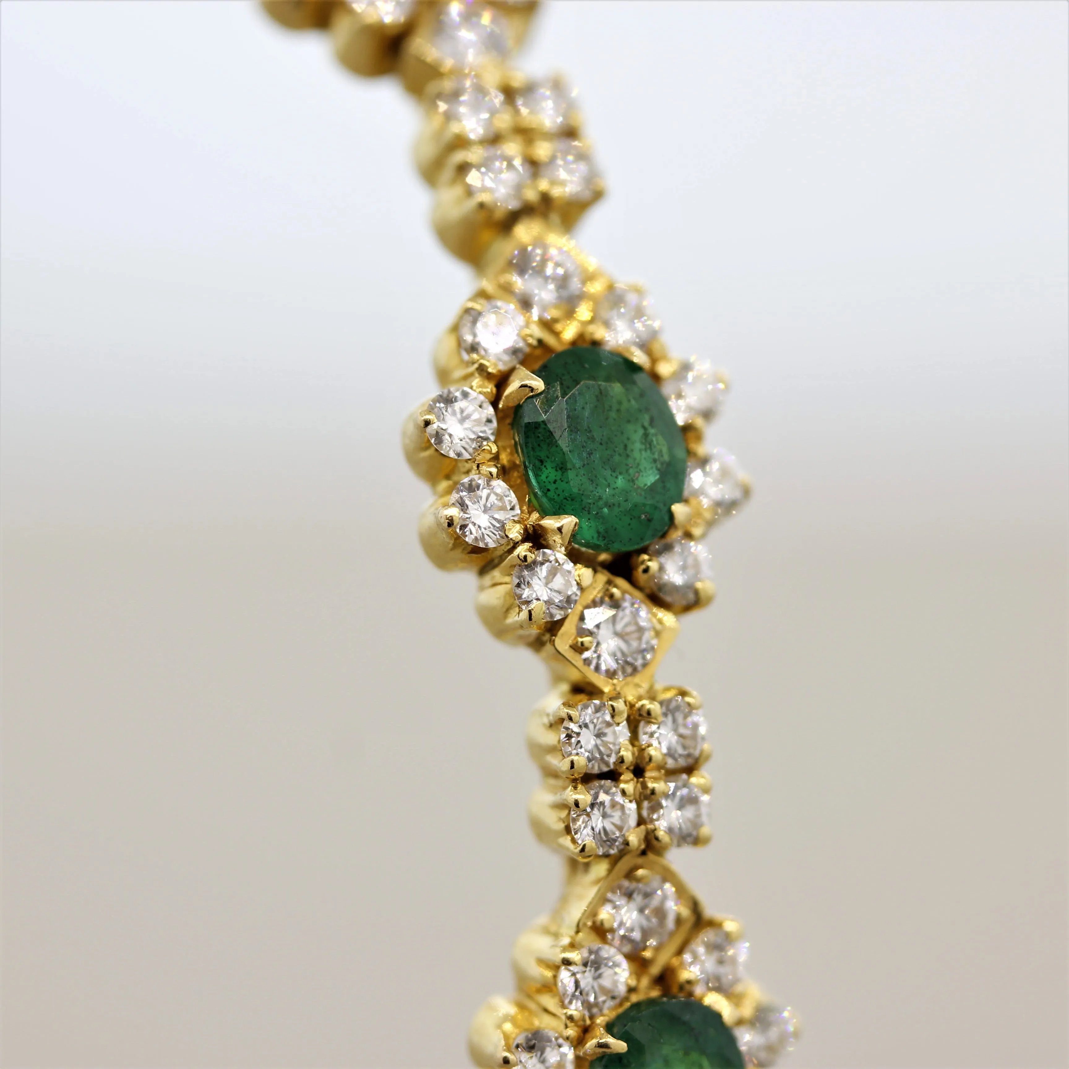 Emerald Diamond Gold Eternity Bangle