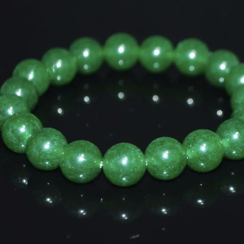 Emerald Green Jade Unisex Beaded Bracelets