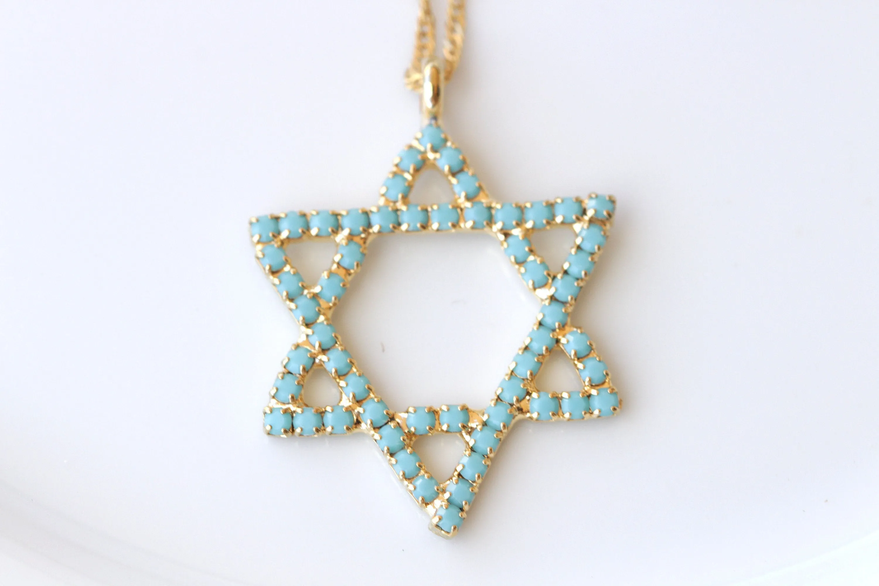 EMERALD STAR OF David Necklace