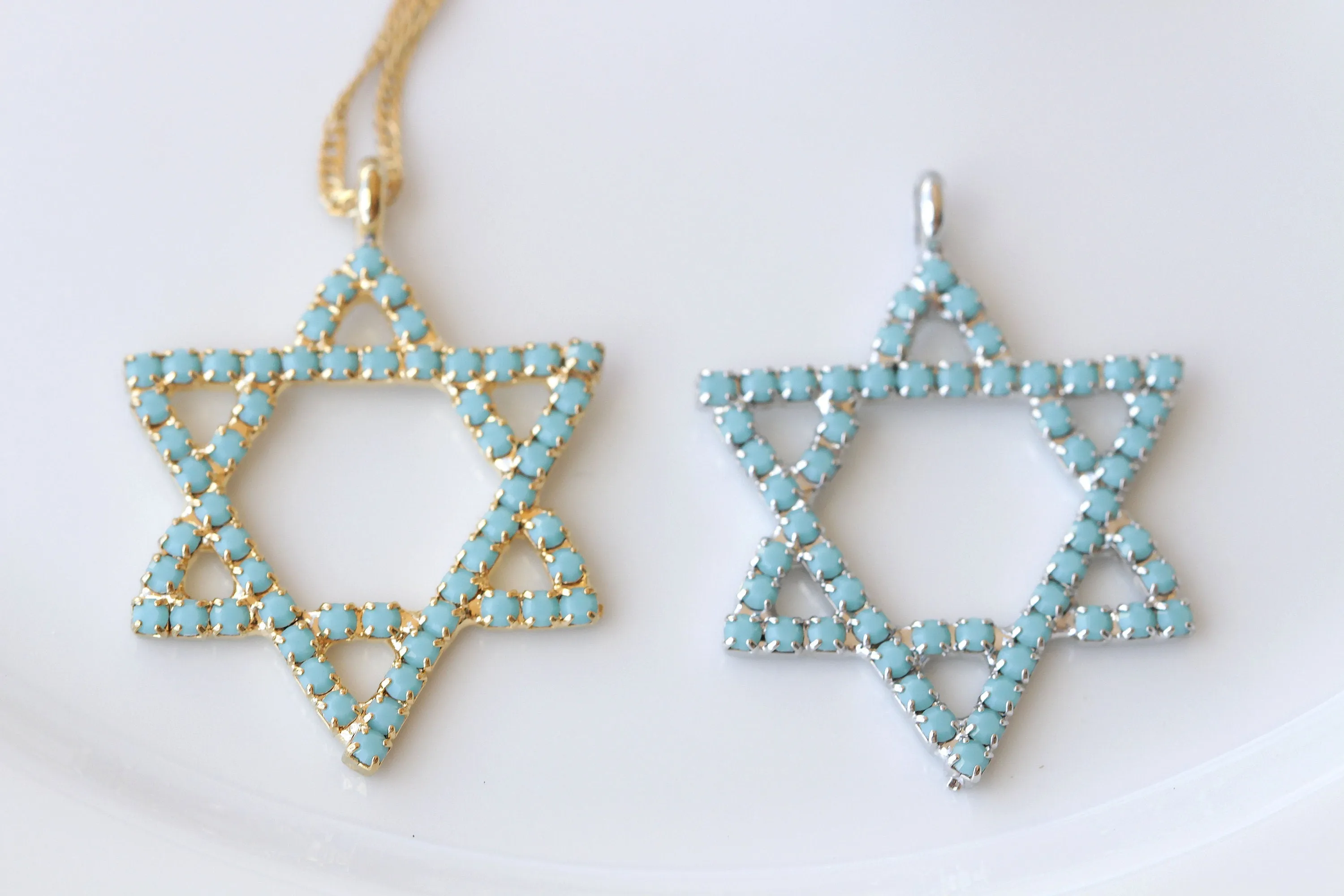 EMERALD STAR OF David Necklace