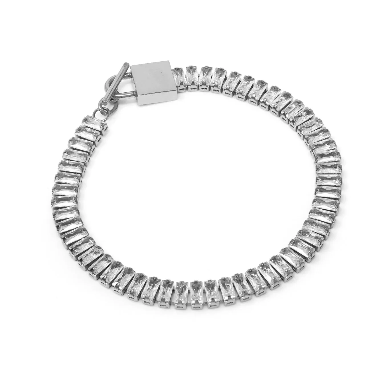 Emerald Tennis Bracelet - Silver