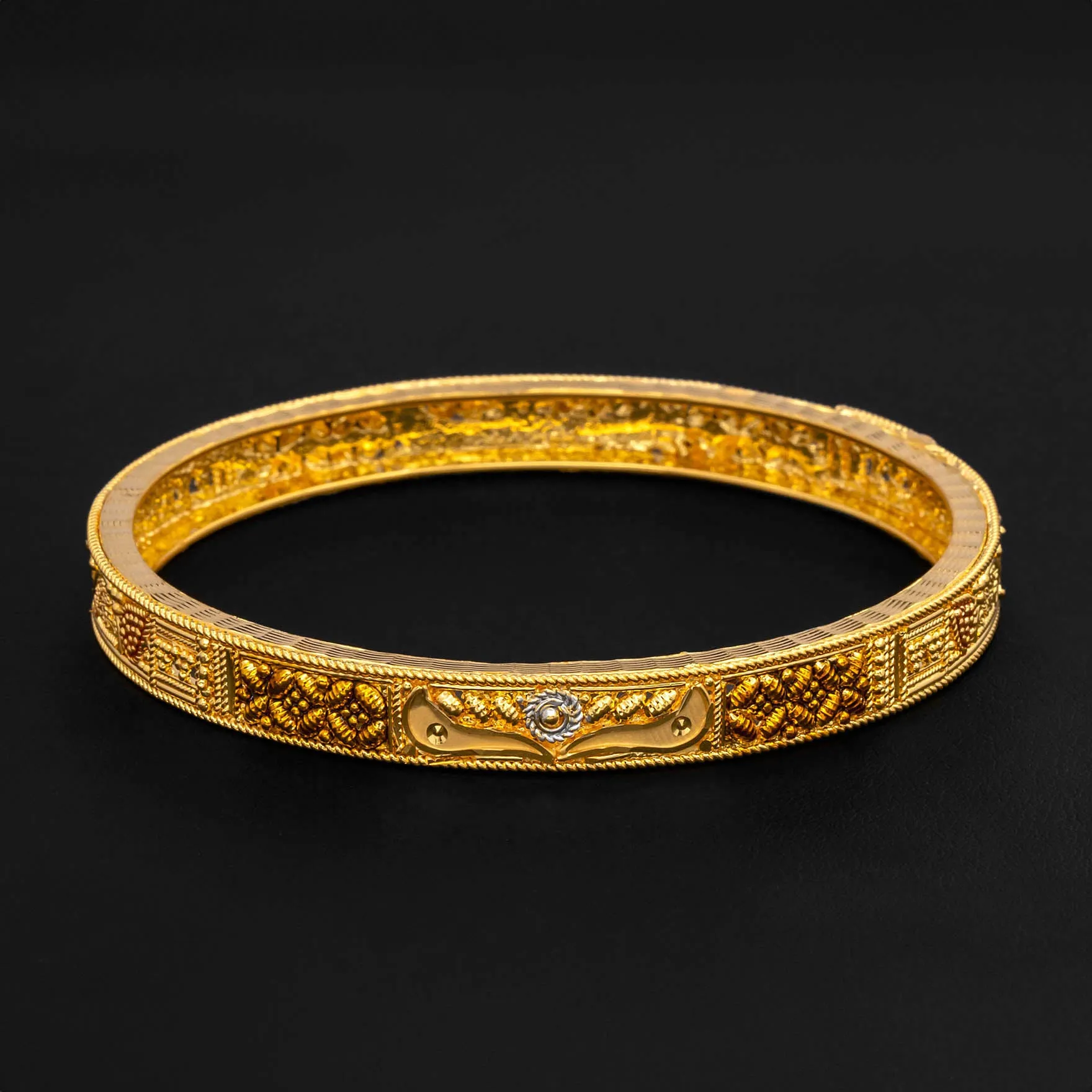 ENAMEL BANGLE(Golden&stone in 3 tone) PEB183-091