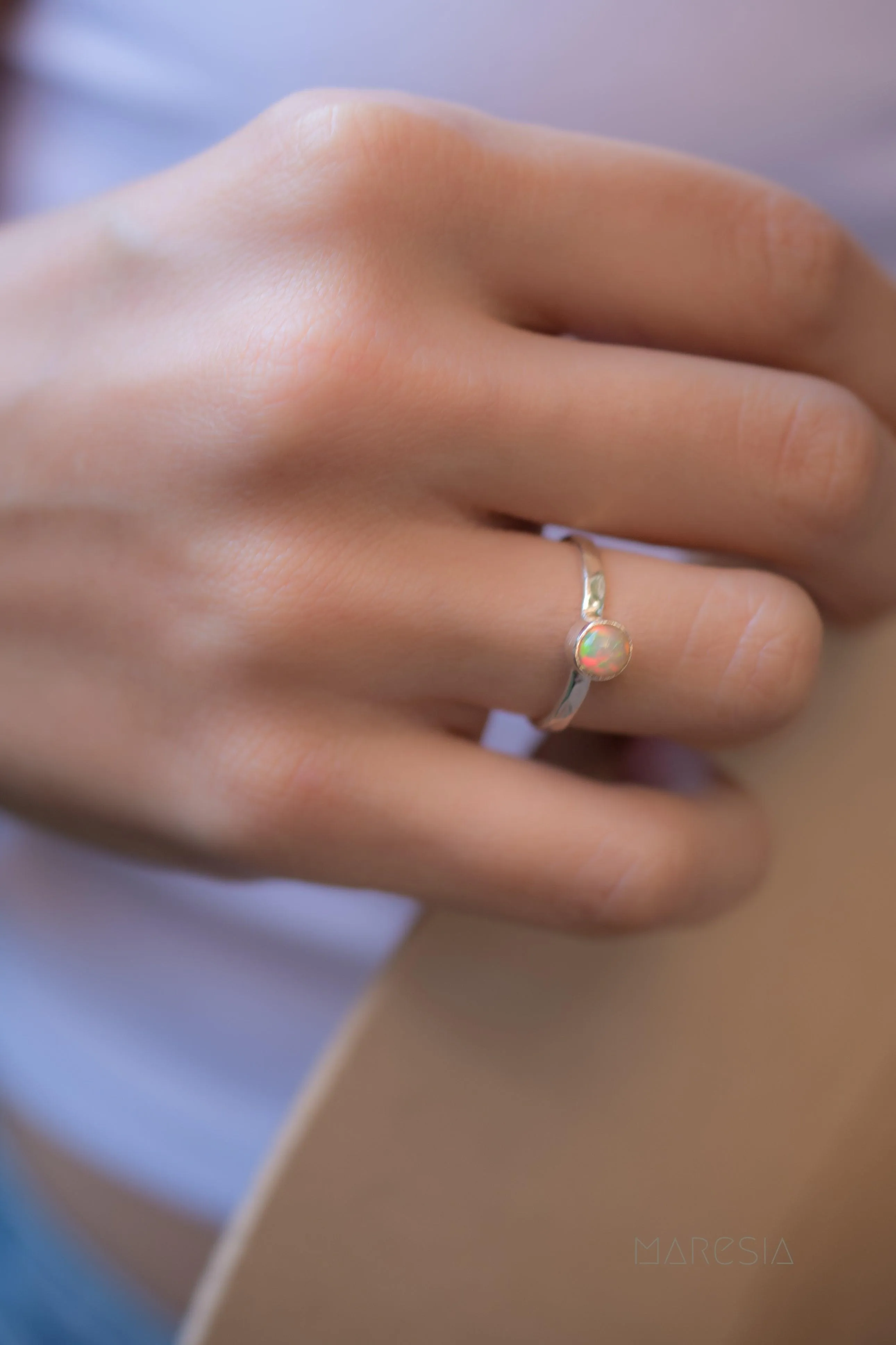 Ethiopian Opal Ring ~ Sterling Silver 925 ~ MR209