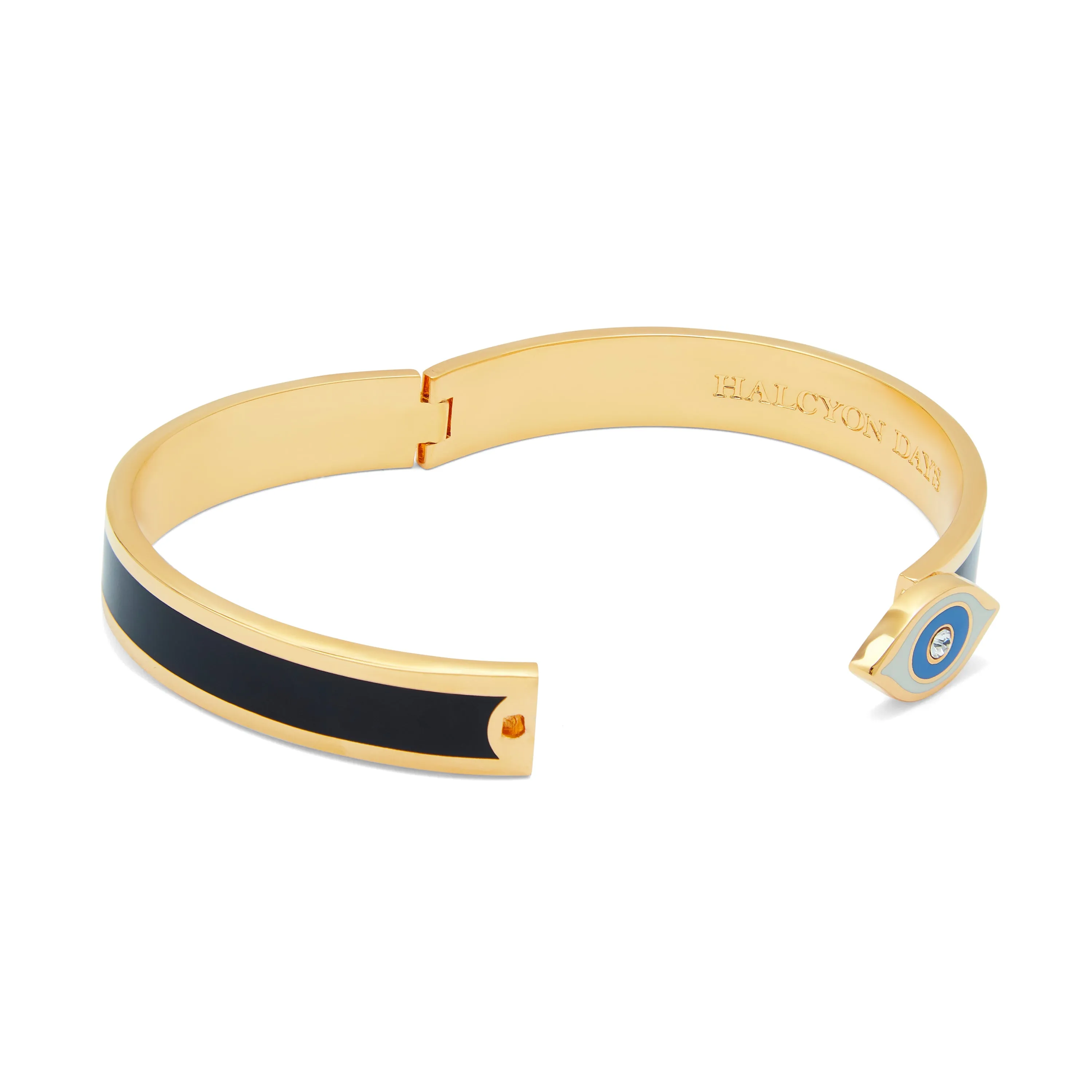 Evil Eye Sparkle Button Midnight & Gold Bangle