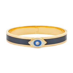 Evil Eye Sparkle Button Midnight & Gold Bangle