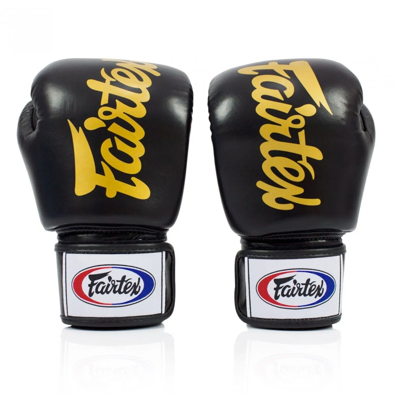 Fairtex BGV19 Deluxe Tight Fit Leather Boxing Gloves Muay Thai  Black / Gold