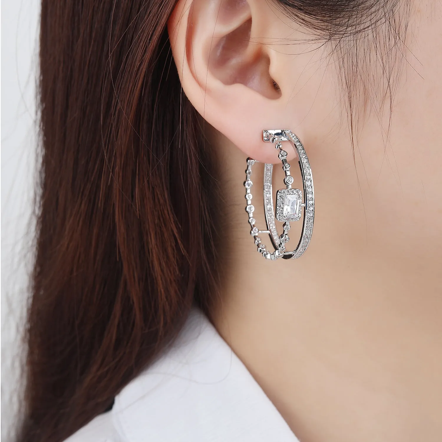 Fashion Round Zircon Stud Earring, Women's Girl's Gatherings Jewelry CE11822