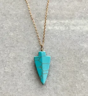 Faux Turquoise Arrow Necklace