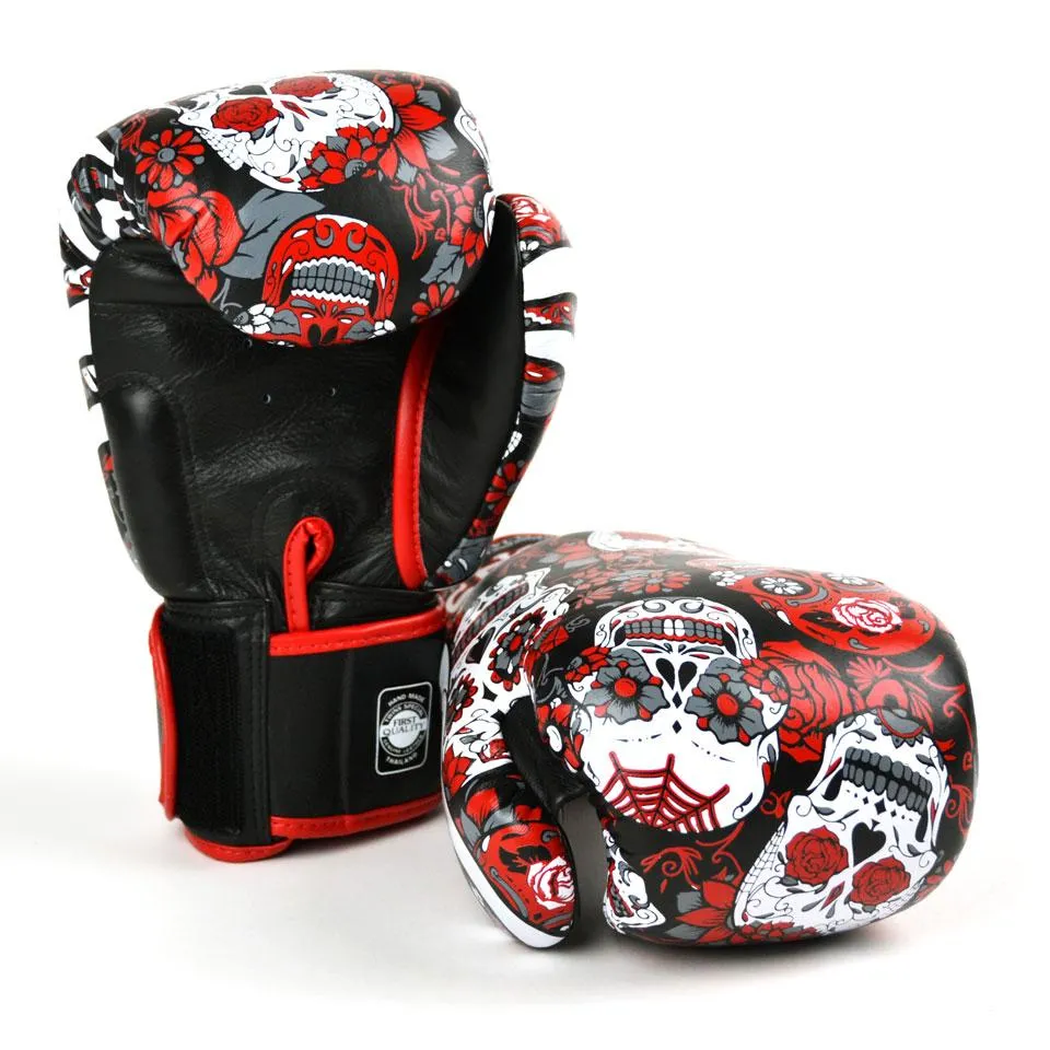 FBGVL3-53 Twins Red Skull Boxing Gloves