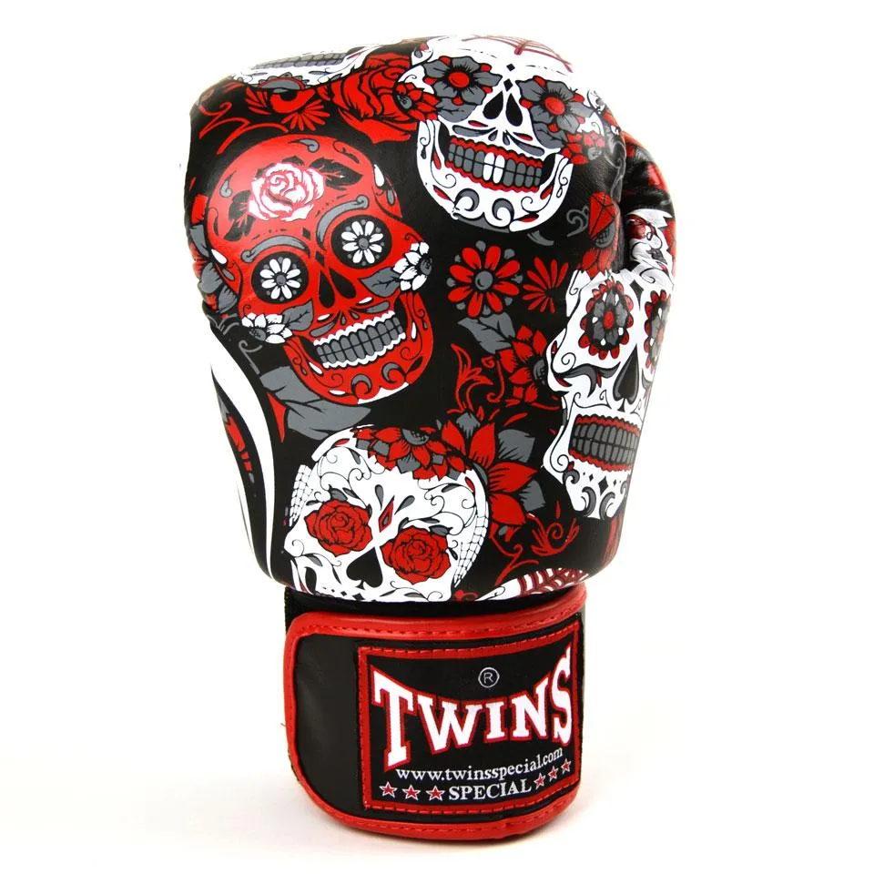 FBGVL3-53 Twins Red Skull Boxing Gloves