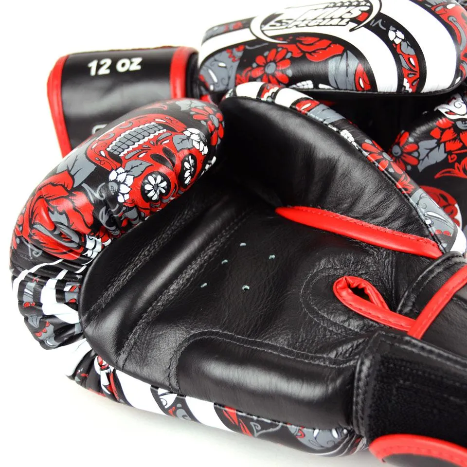 FBGVL3-53 Twins Red Skull Boxing Gloves