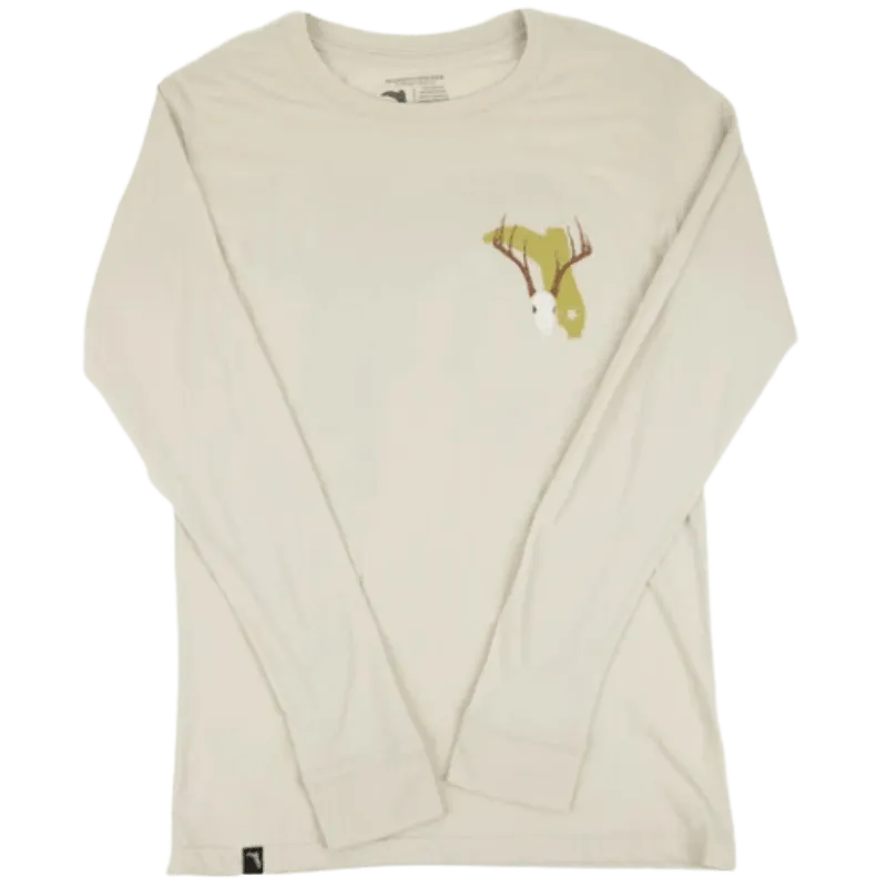 Florida Cracker Trading Co. Men's Tan Deer Skull LS T-Shirt