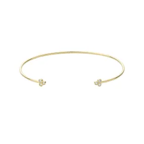 Fossil Yellow Gold Plated Stainless Steel Sadie Trio Glitz Cuff Bangle