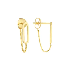 Front to Back Paper Clip & Curb Chain Earrings