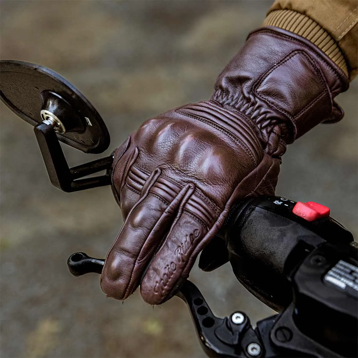 Full Gauntlet Motorcycle Gloves • Brown