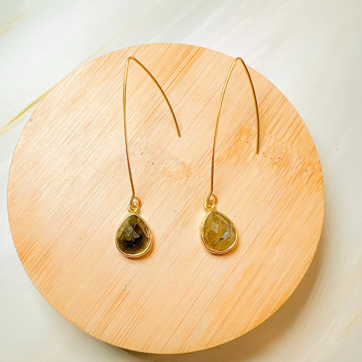 Gemstone Droplet Earring