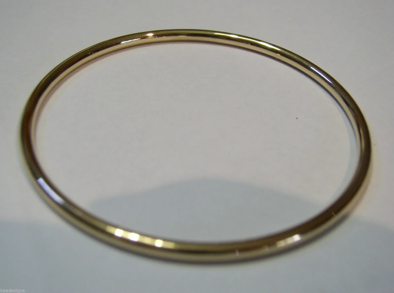 Genuine 18ct 18kt FULL SOLID Heavy Yellow, Rose or White gold 3mm wide GOLF bangle 63mm inside diameter