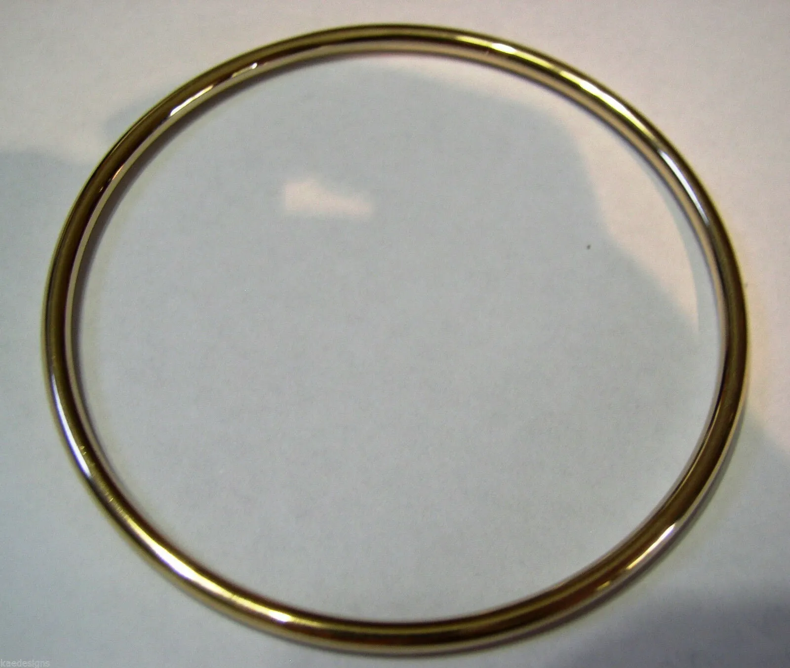 Genuine 18ct 18kt FULL SOLID Heavy Yellow, Rose or White gold 3mm wide GOLF bangle 63mm inside diameter