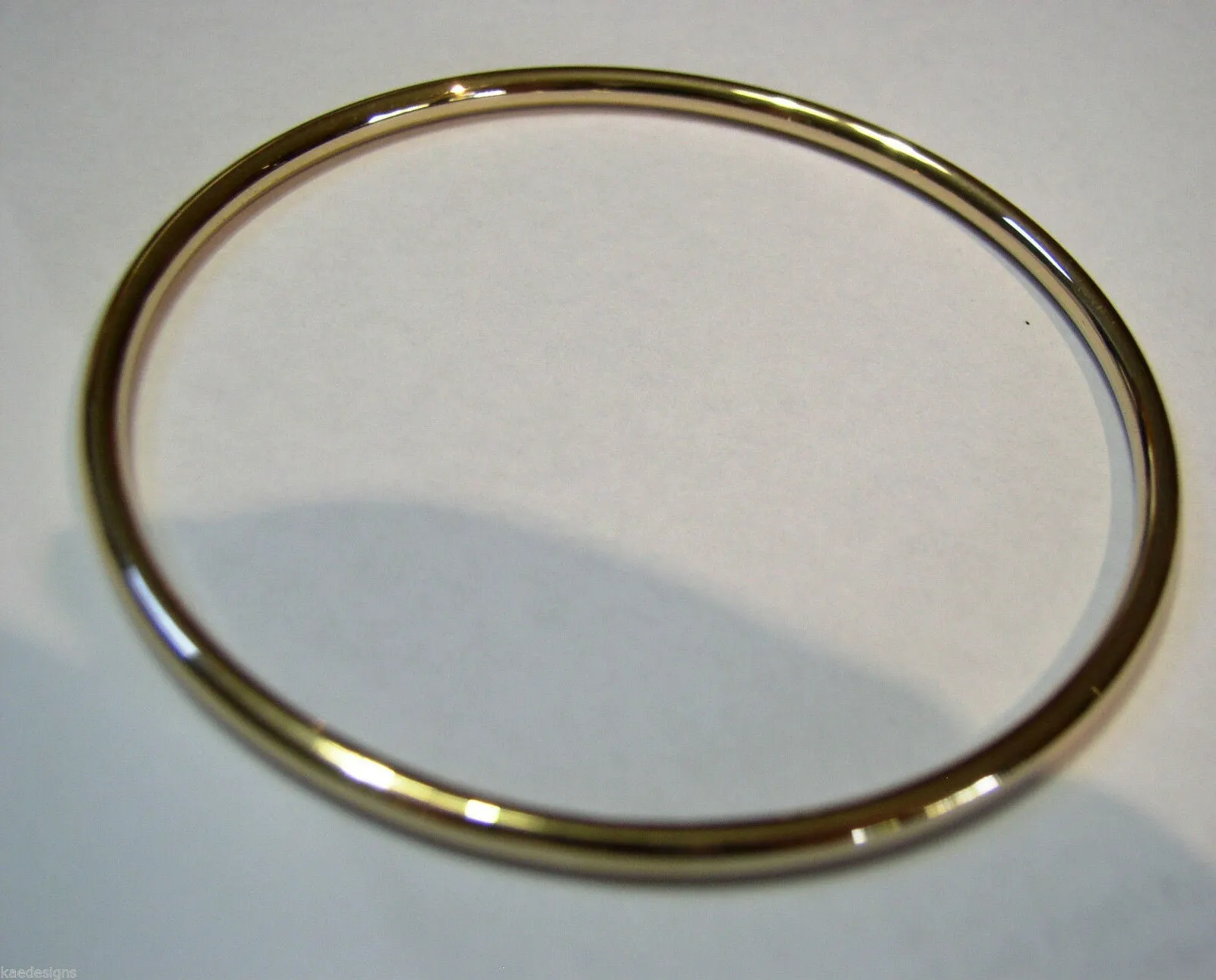 Genuine 18ct 18kt FULL SOLID Heavy Yellow, Rose or White gold 3mm wide GOLF bangle 63mm inside diameter