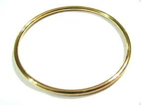 Genuine 18ct 18kt FULL SOLID Heavy Yellow, Rose or White gold 3mm wide GOLF bangle 63mm inside diameter