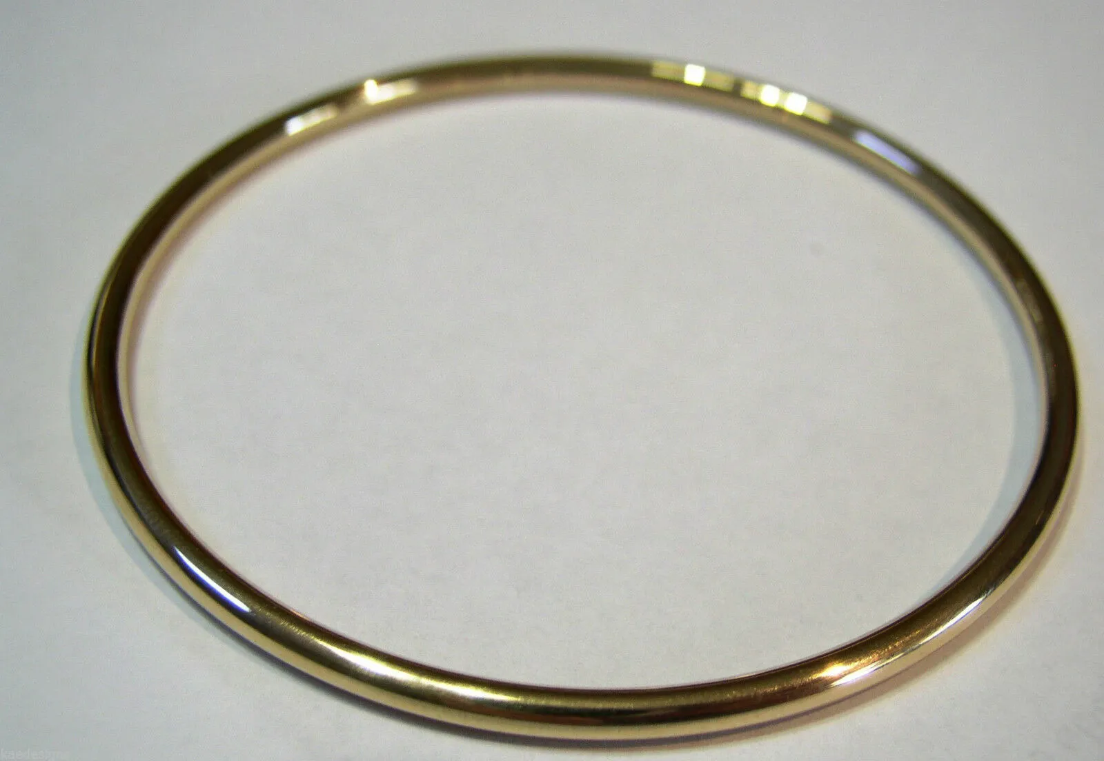 Genuine 18ct 18kt FULL SOLID Heavy Yellow, Rose or White gold 3mm wide GOLF bangle 63mm inside diameter