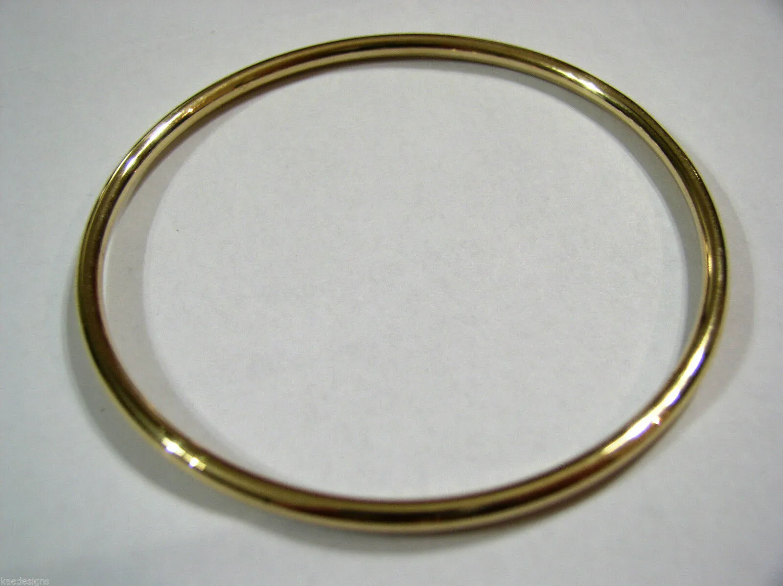 Genuine 18ct 18kt FULL SOLID Heavy Yellow, Rose or White gold 3mm wide GOLF bangle 63mm inside diameter