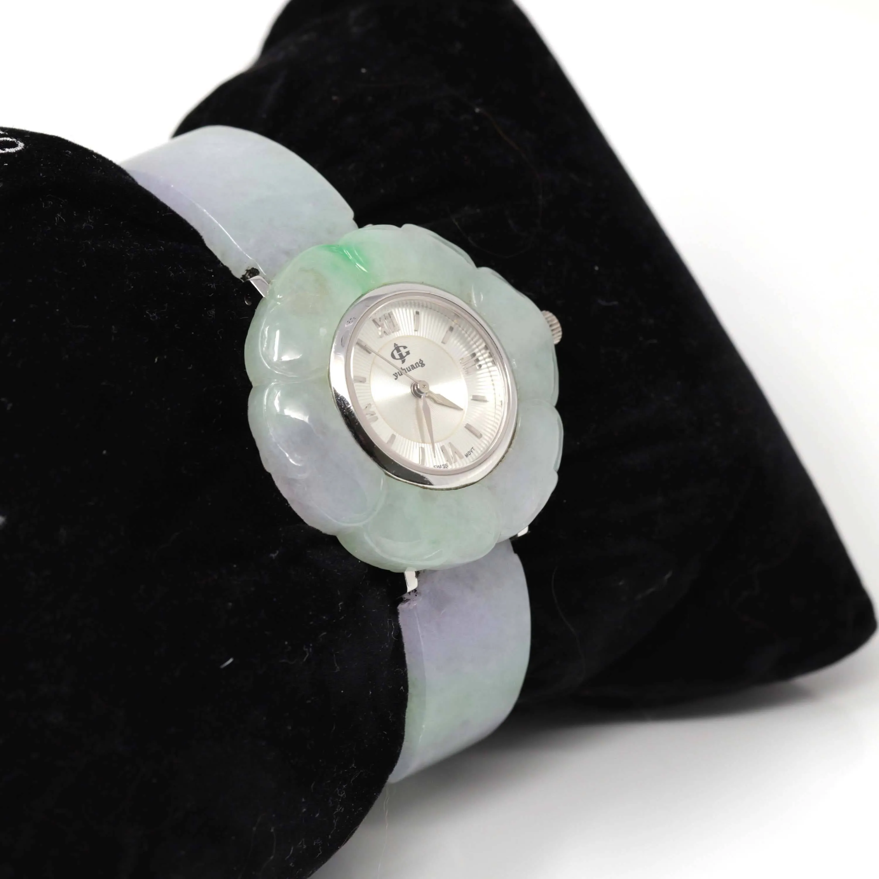 Genuine Burmese Lavender- Green Jadeite Jade Watch (Art & Collectibles)