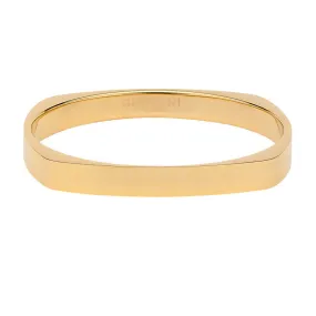 GEORGINI CURVED SQUARE GOLD PLATED STEEL BANGLE