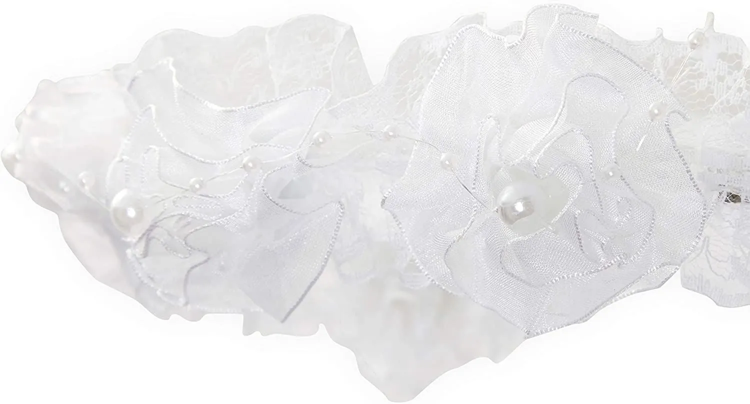 Girl's Flower Veil and Gloves for First Communion (White, 2 Pieces)