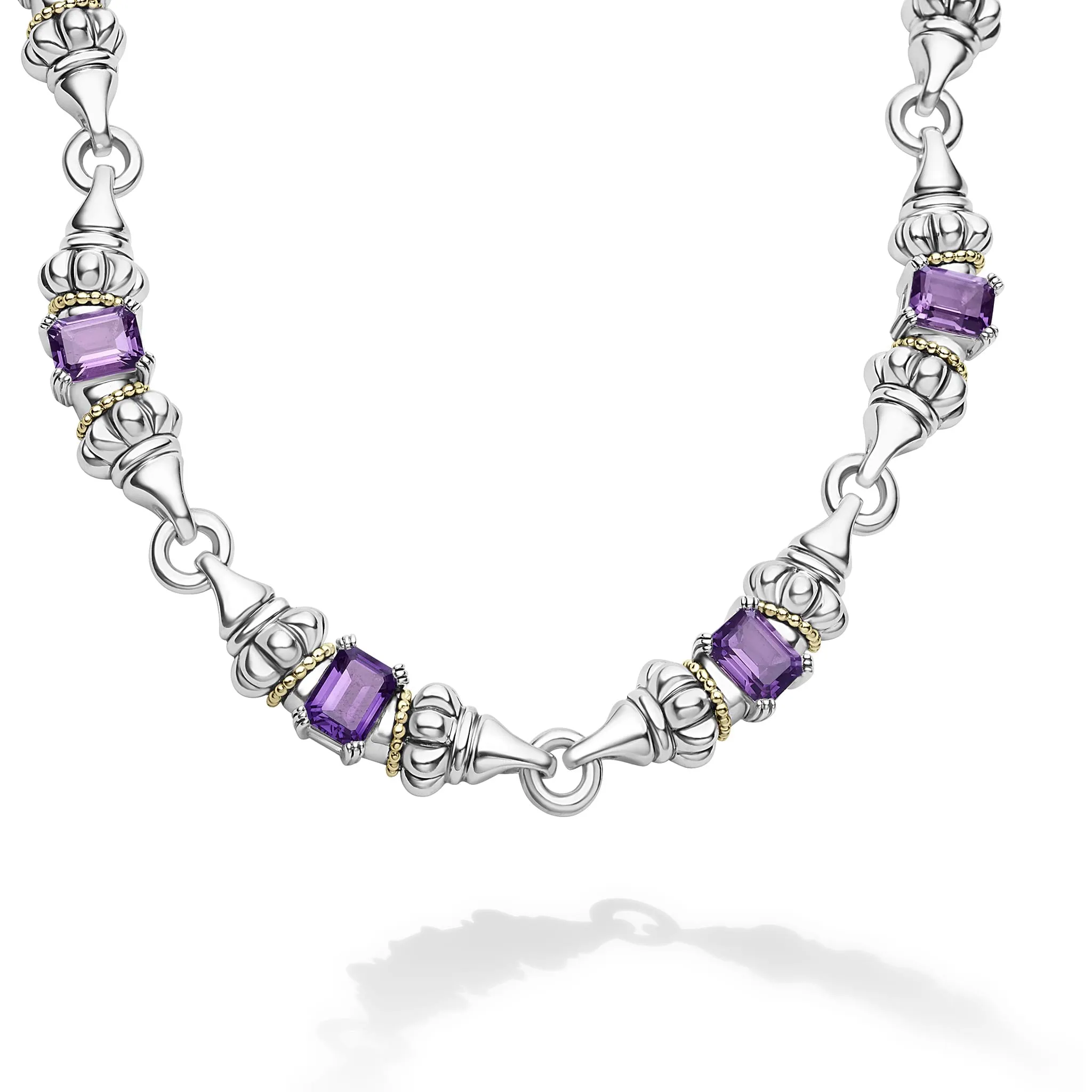 Glacier Amethyst Caviar Beaded Necklace