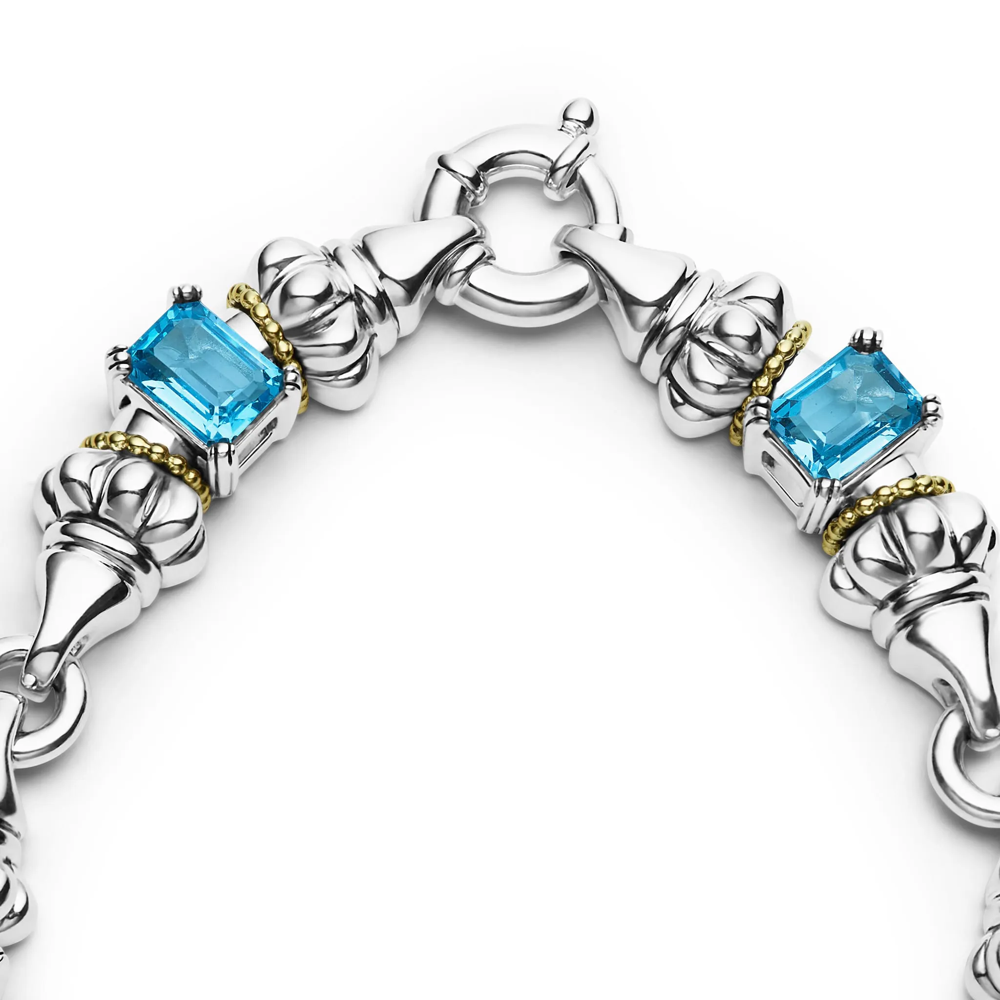 Glacier Swiss Blue Topaz Caviar Necklace