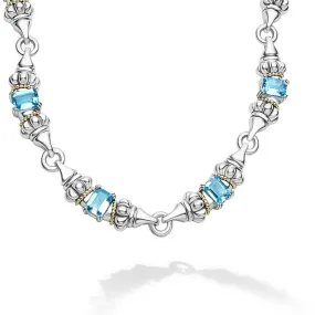 Glacier Swiss Blue Topaz Caviar Necklace