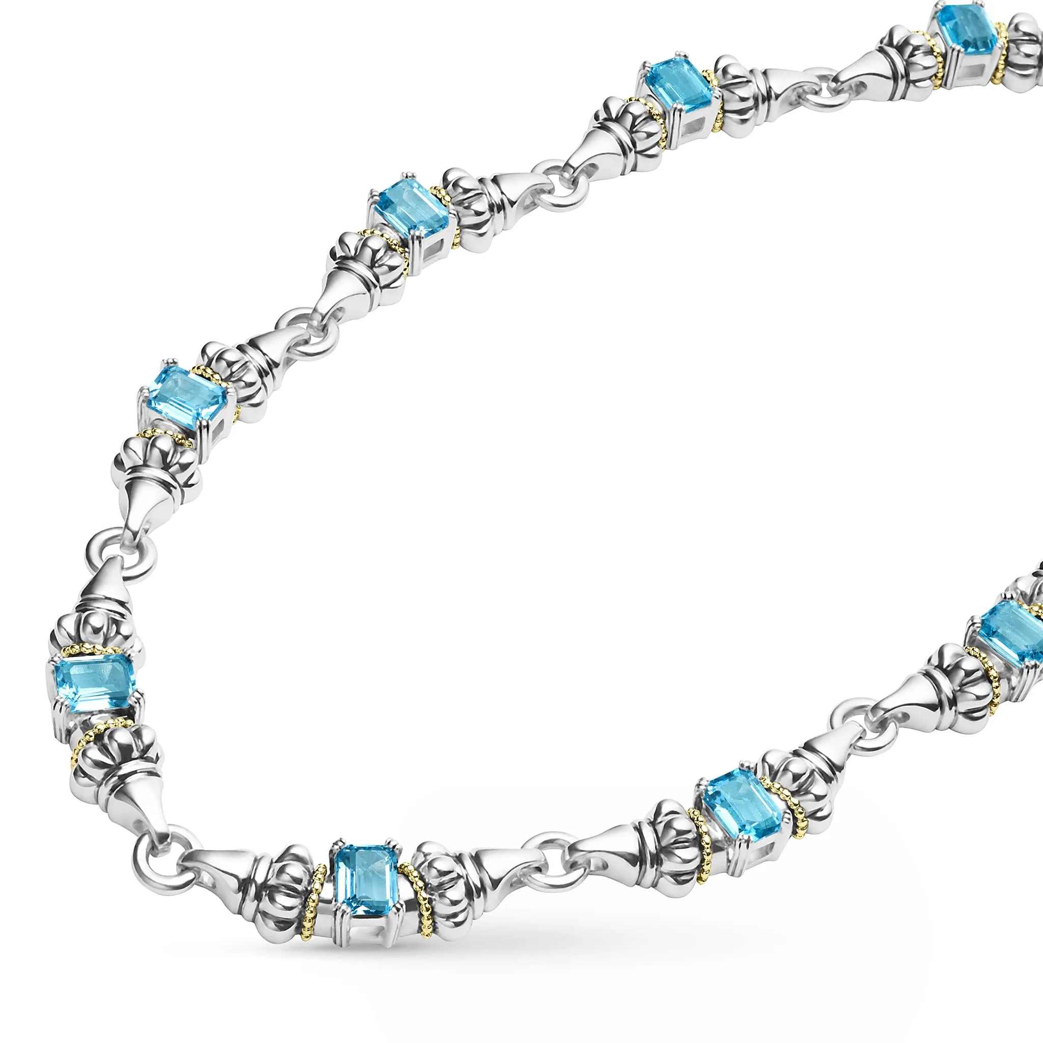 Glacier Swiss Blue Topaz Caviar Necklace