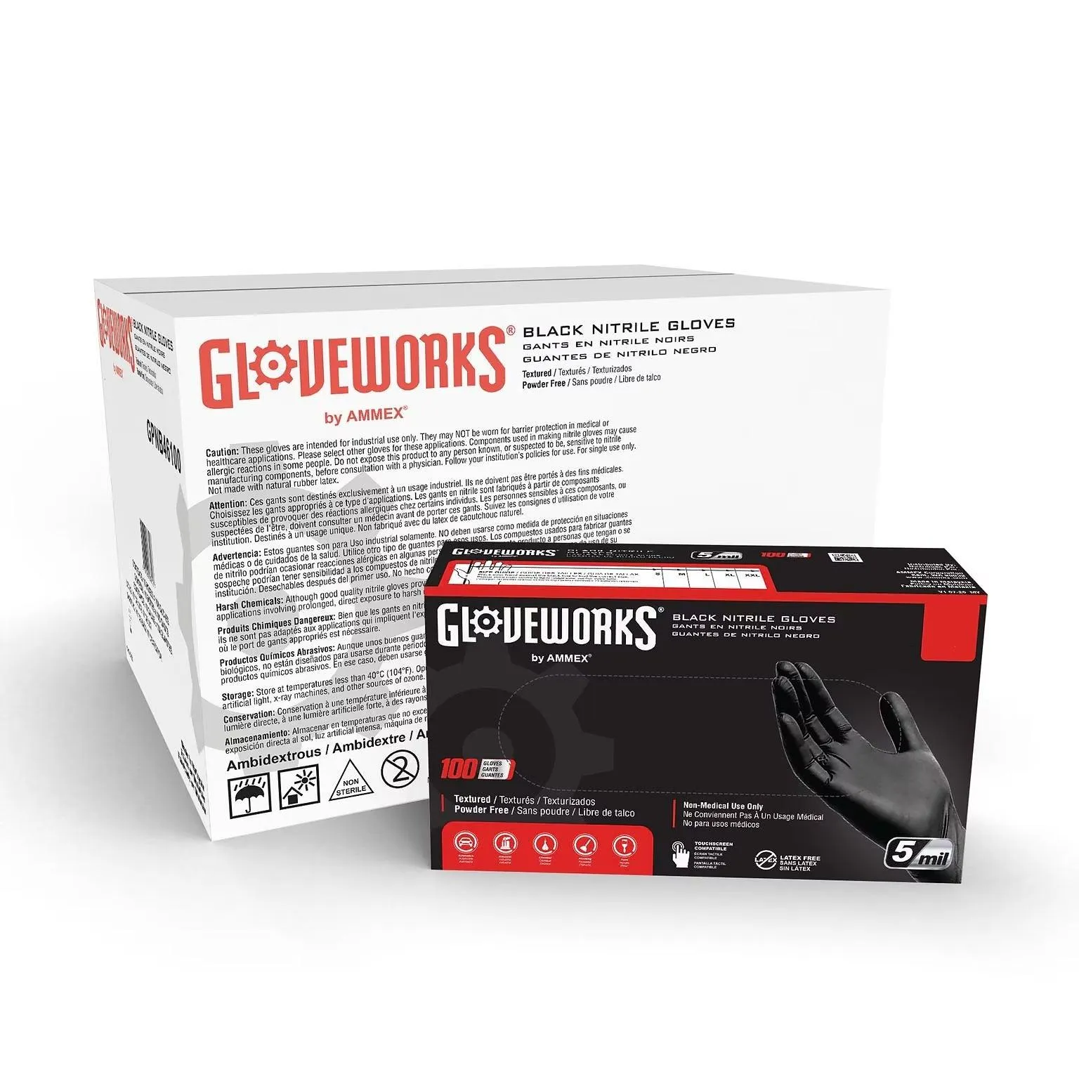 GLOVEWORKS | 5mm Black Nitrile Gloves