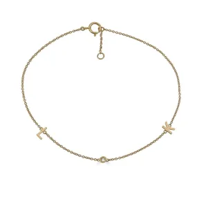 Gold Initial Anklet