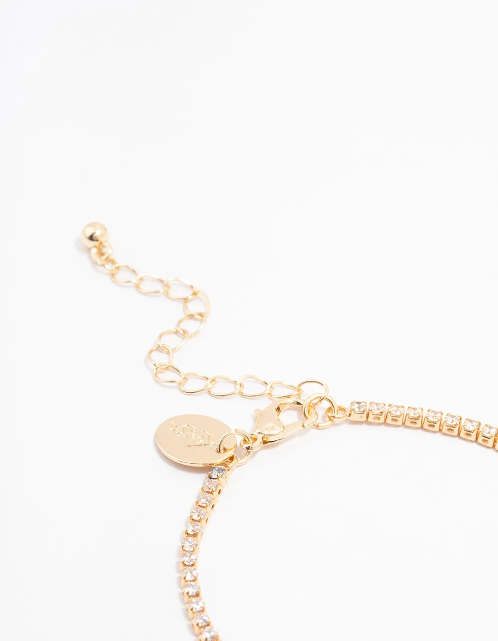 Gold Plated Emerald Baguette & Round Tennis Cup Chain Bracelet