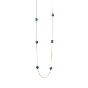 Gold Plated Turquoise Stone Endless Necklace