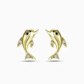 Golden Dolphin Earrings