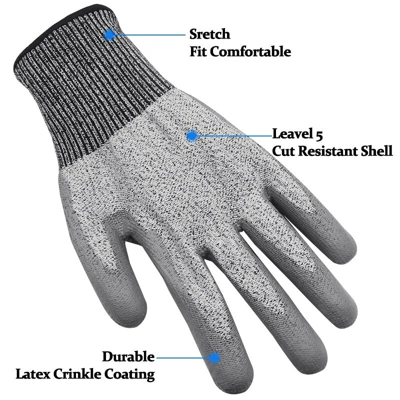 Grade Level 5 Cut-resistant Gloves Anti Cut Gloves Protection Safety Work Butcher Garden Handguard Kitchen Tool