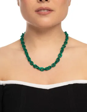 Green Metallic Coated Chain Necklace