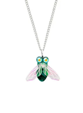 Greenbottle Fly Pendant - Pearl