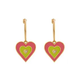 Heart Beat Hoops Pink