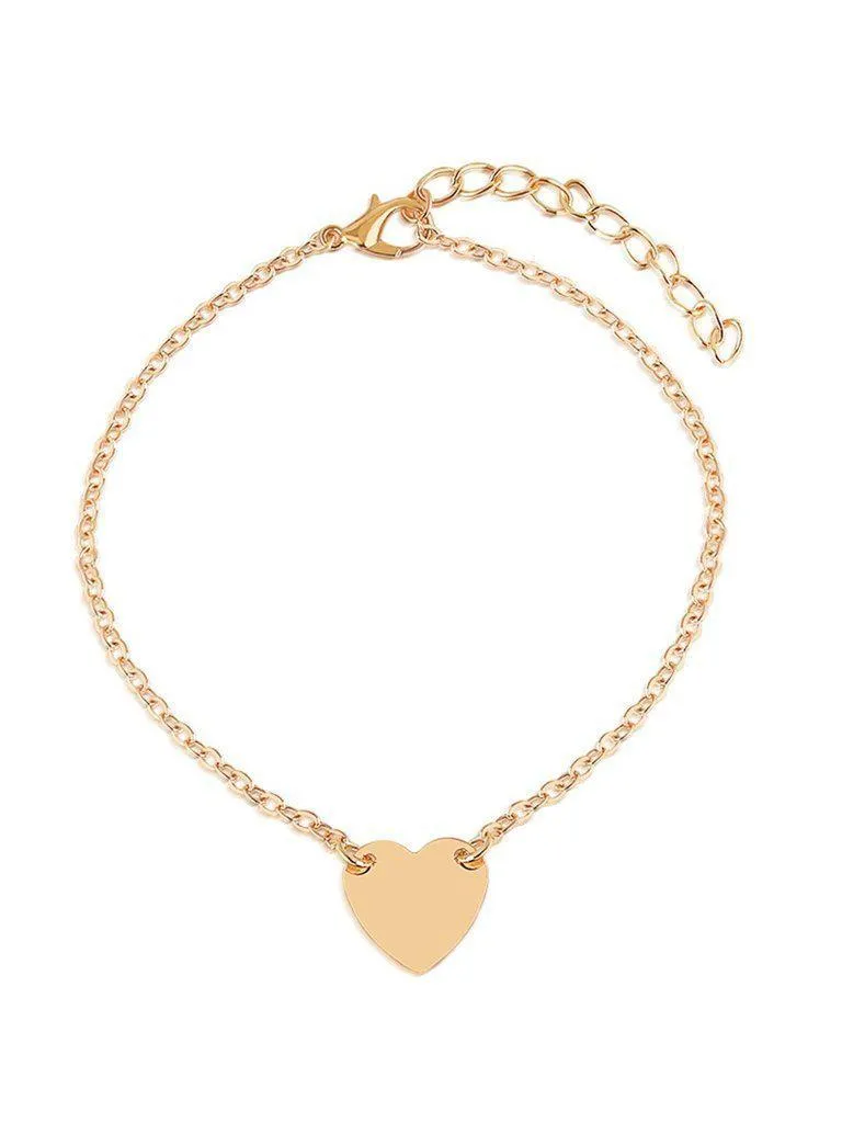 Heart Detail Chain Anklet