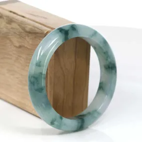 High-end Burmese Ice Blue-Green Jade Jadeite Bangle Bracelet (57.76mm) ( Collectibles )T091